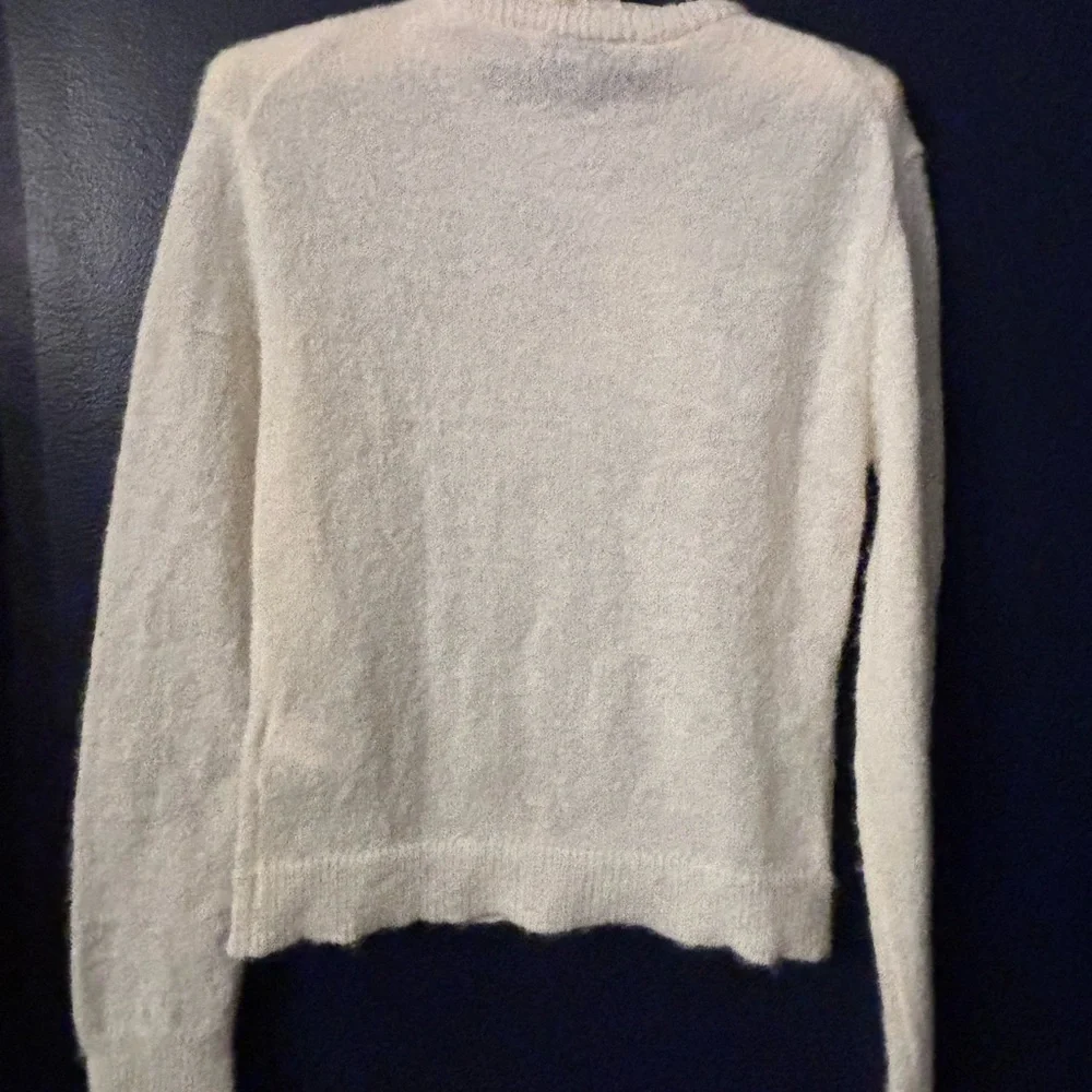 ZARA NWT Cream Knit Sweater Lightweight Pullover SZ S Coquette